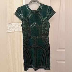 Lulu's Green Sequin Midi Dress